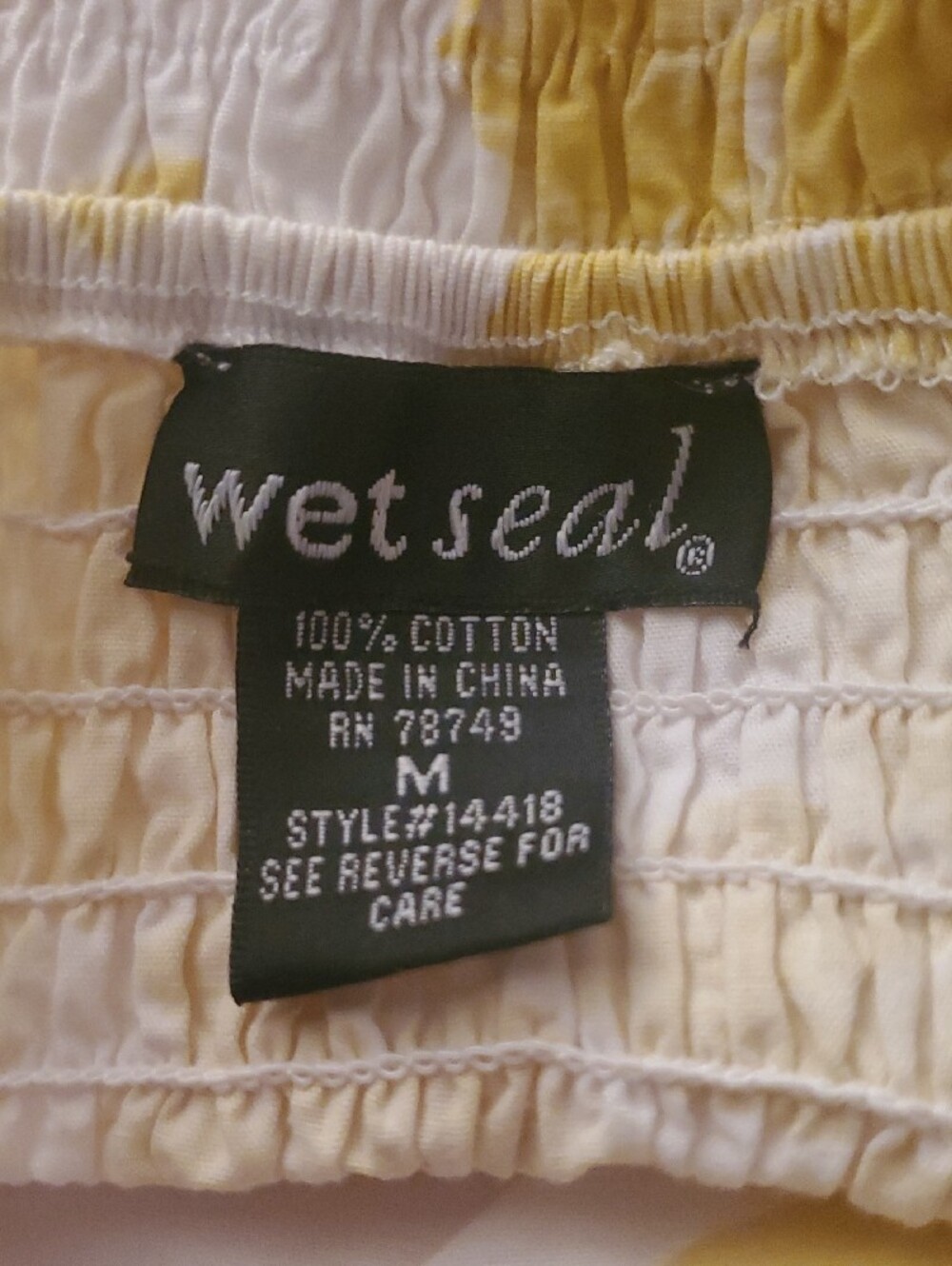 Wet Seal Yellow and White Ruffle Halter Camisole Top 100% Cotton - Picture 6 of 9
